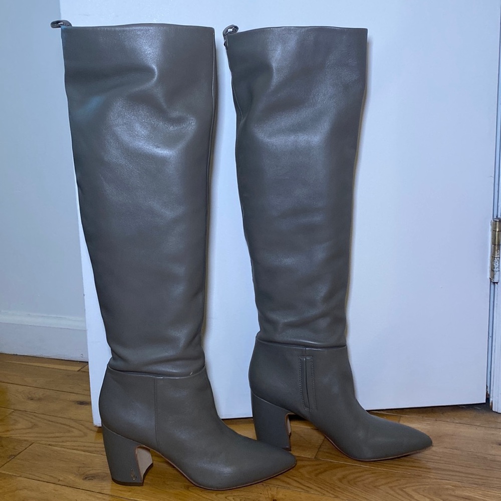 Sam Edelman Grey Boots- size 8.5, over the knee
